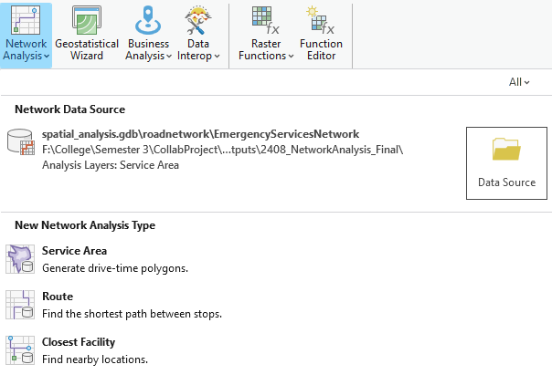 ArcGis Pro Network Analysis options